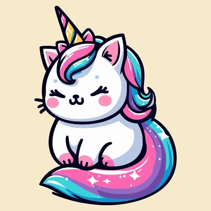 Mignon petit chat licorne