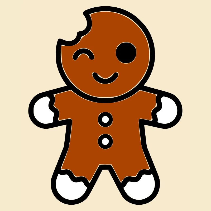 Funny bitten gingerbread man christmas