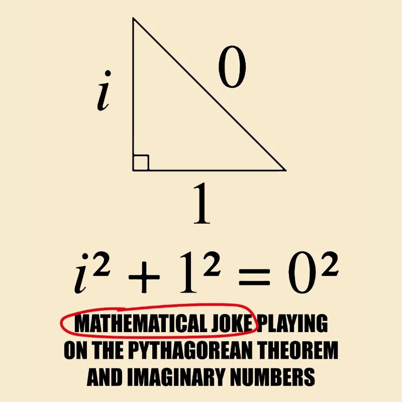 Funny math motif with Pythagoras joke