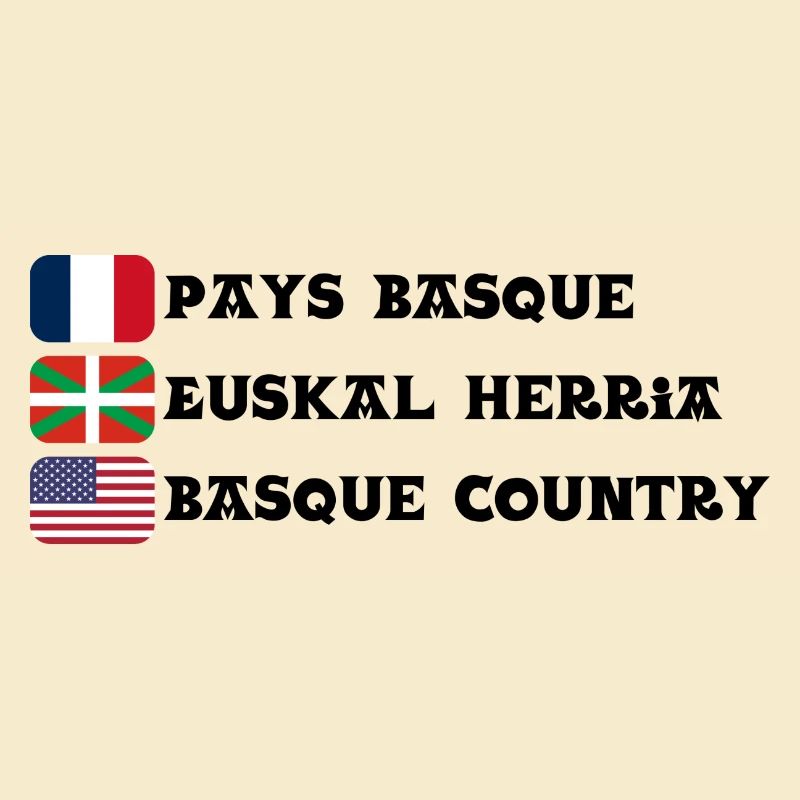 Pays Basque : drapeaux Français, Basque, Américain