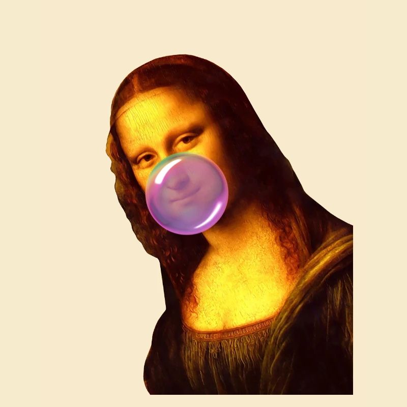 Mona Lisa Chewing gum Bubble