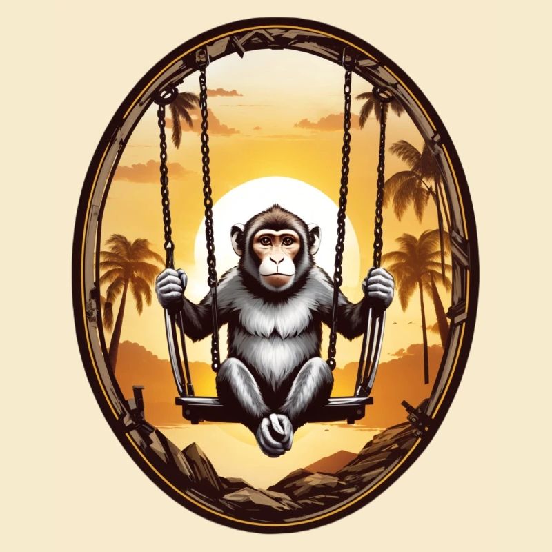 Singe sur balançoire