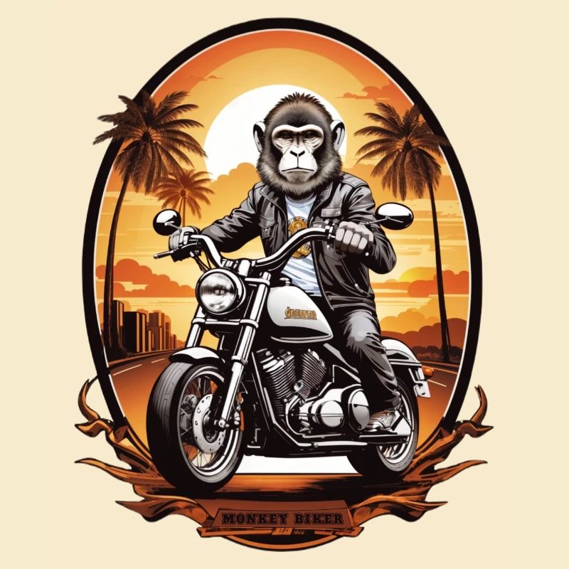 Affe auf Motorrad