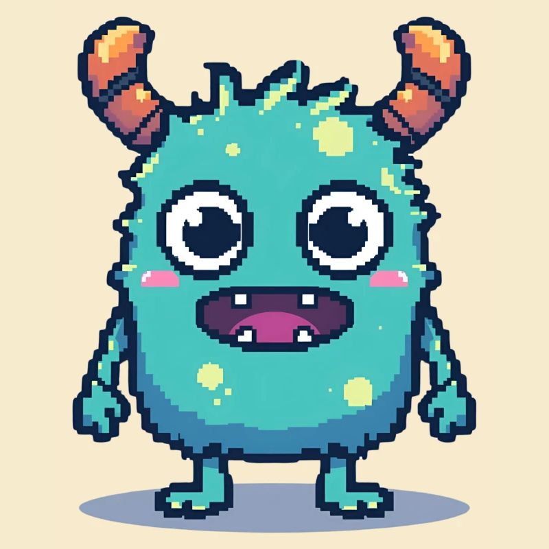 8 bits mignon pixel monstre style rétro des années 90