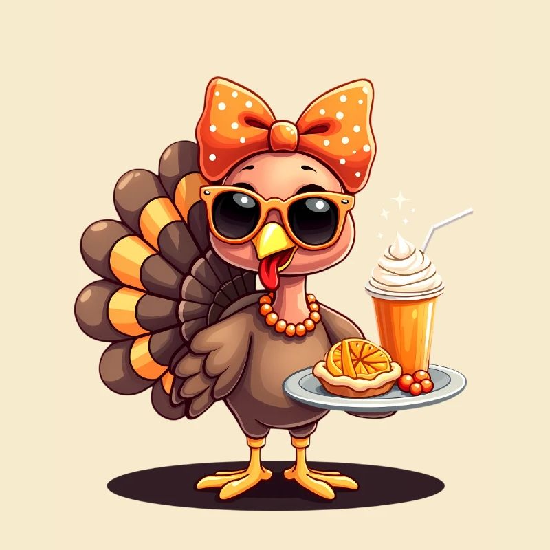 Dinde de Thanksgiving avec lunettes de soleil