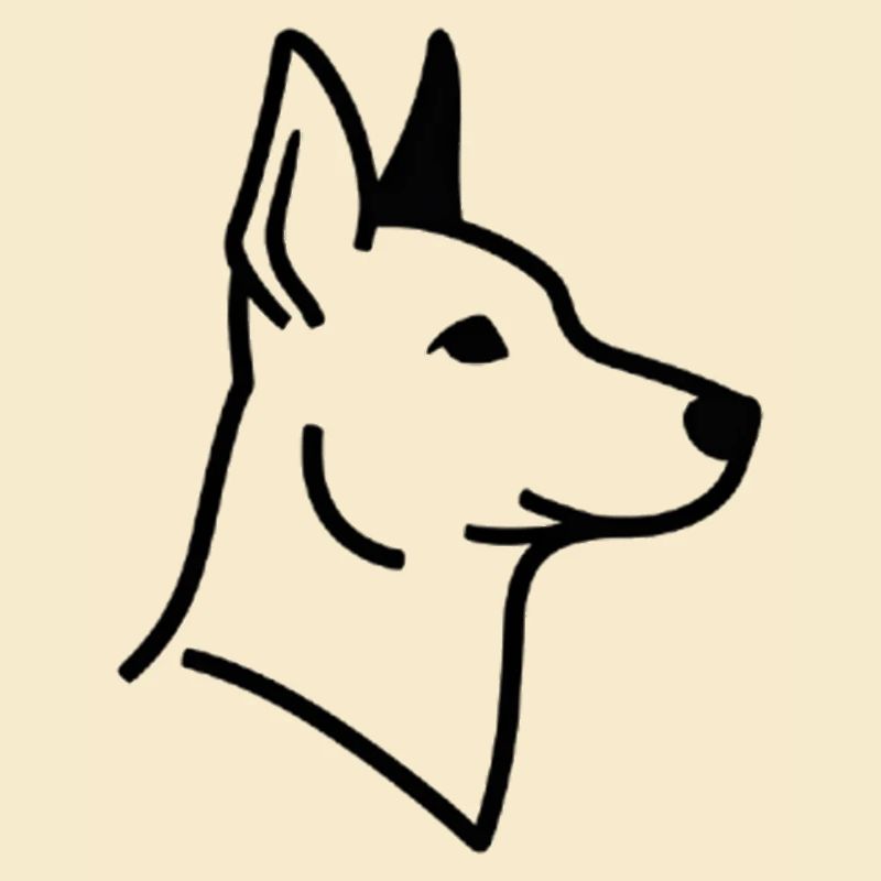 Minimalist German Shepherd - Line Art