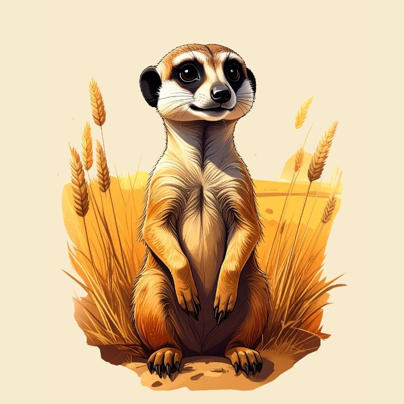 Ein Erdmännchen in der Savanne