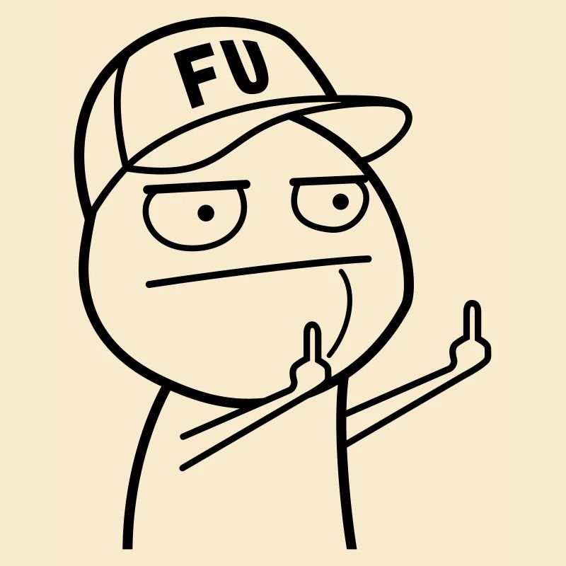 FU Meme mit Basecap (Farbe änderbar)