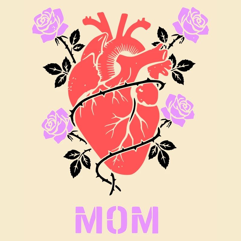 Anatomisches Herz Rosen Mom