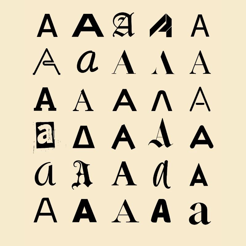Typographie : Une lettre variante de conception.