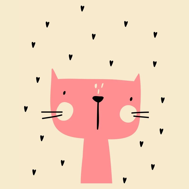 Chat avec des coeurs