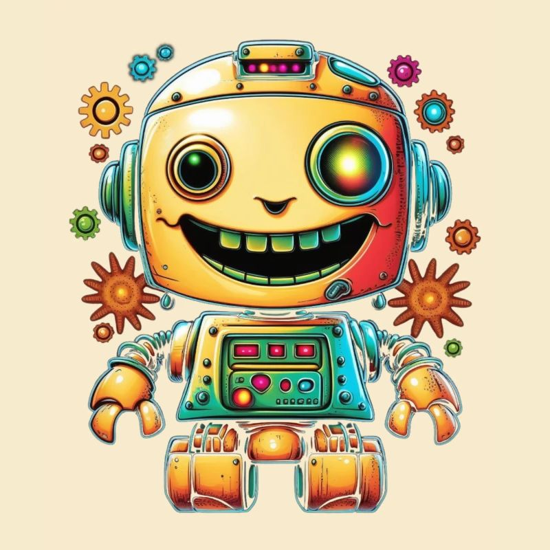 Neon Roboter Pop Getriebe