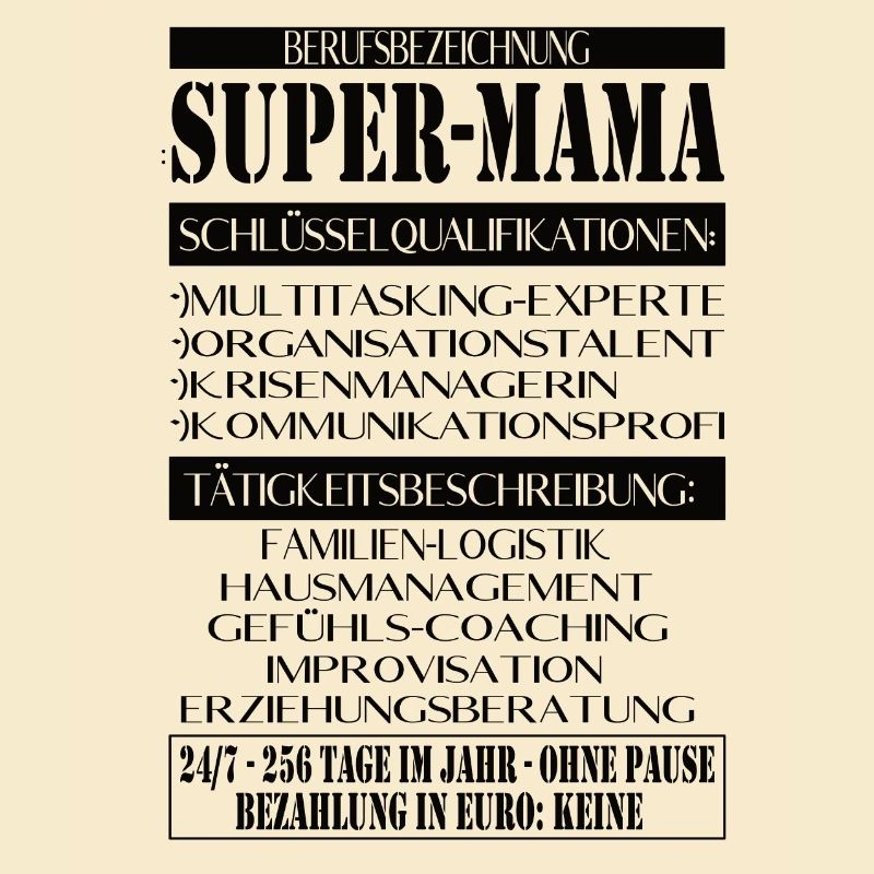 Super Mama – Description du poste avec humour