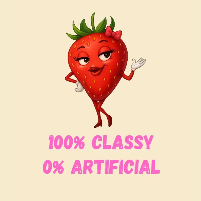 fraise diva élégant fruit dessin animé