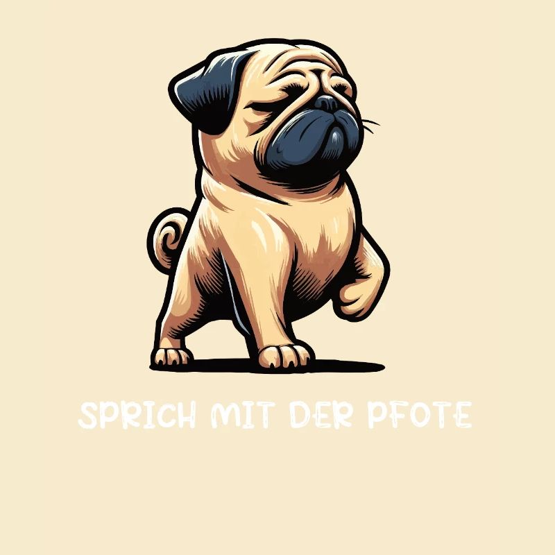 Sprich mit der Pfote Mops Möpse Mopsbesitzer 