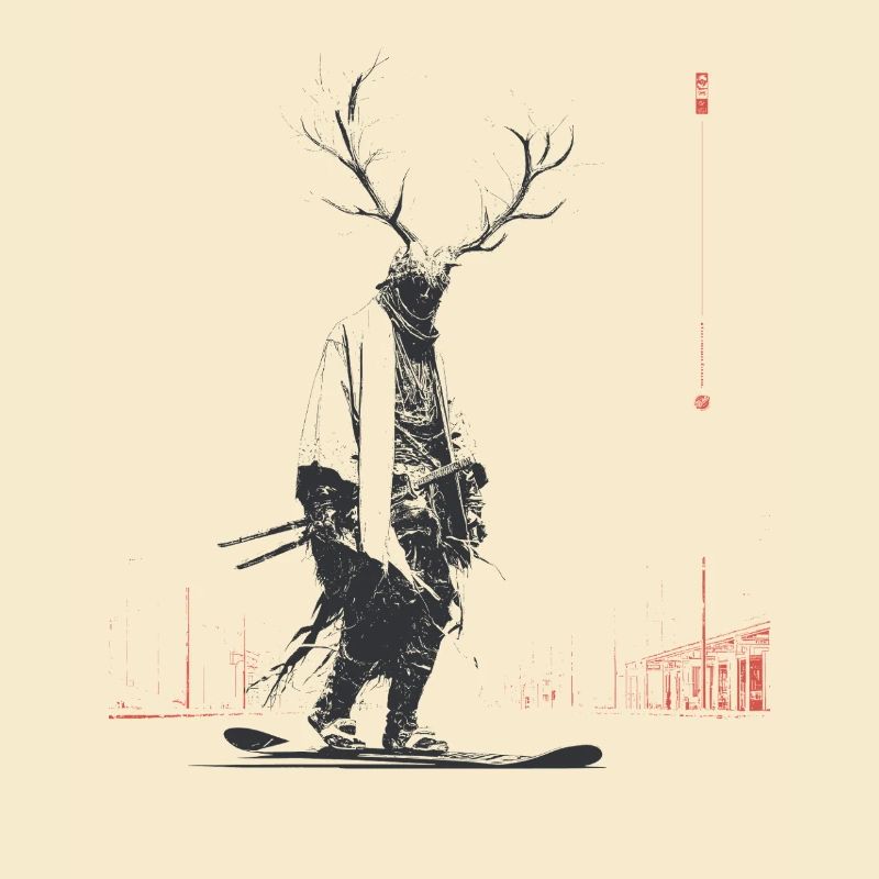 Waldgeist mit Geweihbaum