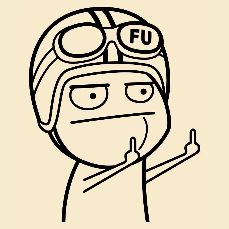 FU Meme avec casque de cyclomoteur (couleur changeable)