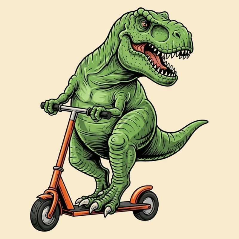 Dinosaurier-Roller T-Rex auf Scooter-Geschenken