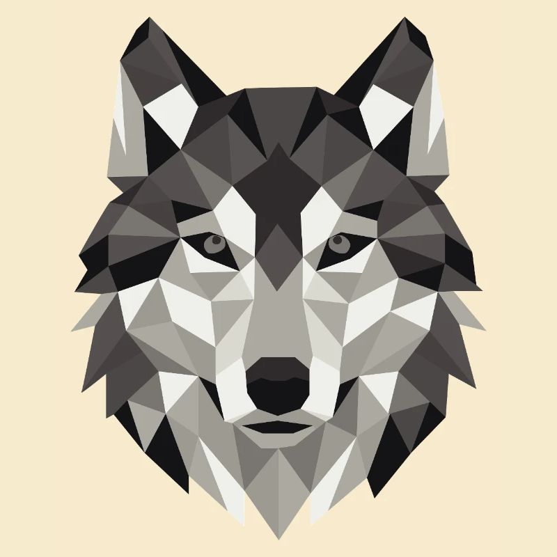 Wolf Head Lowpoly Geometry