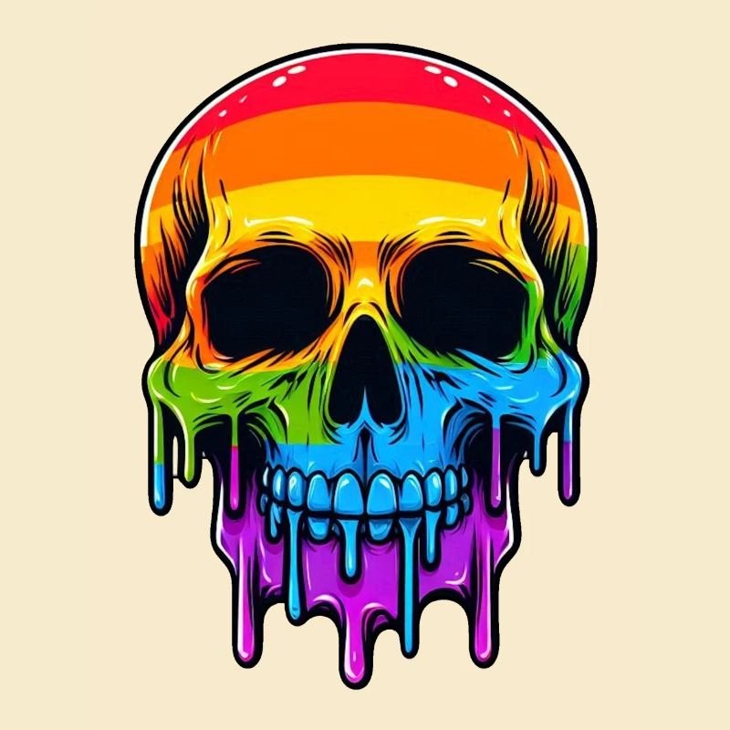 Melthing Rainbow Skull