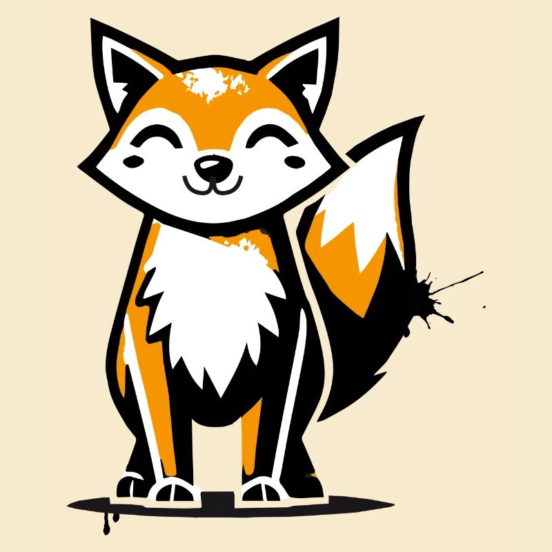 Modern fox in stencil graffiti design