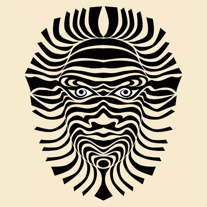 psy-chic psychedlic sixties good voodoo mask