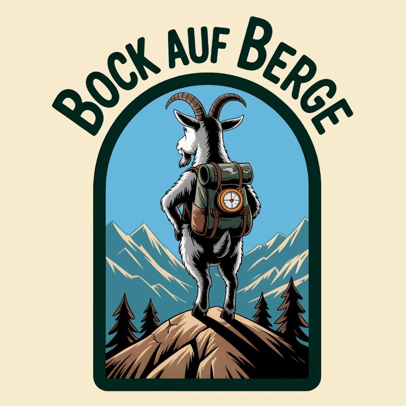 Mountain goat with backpack