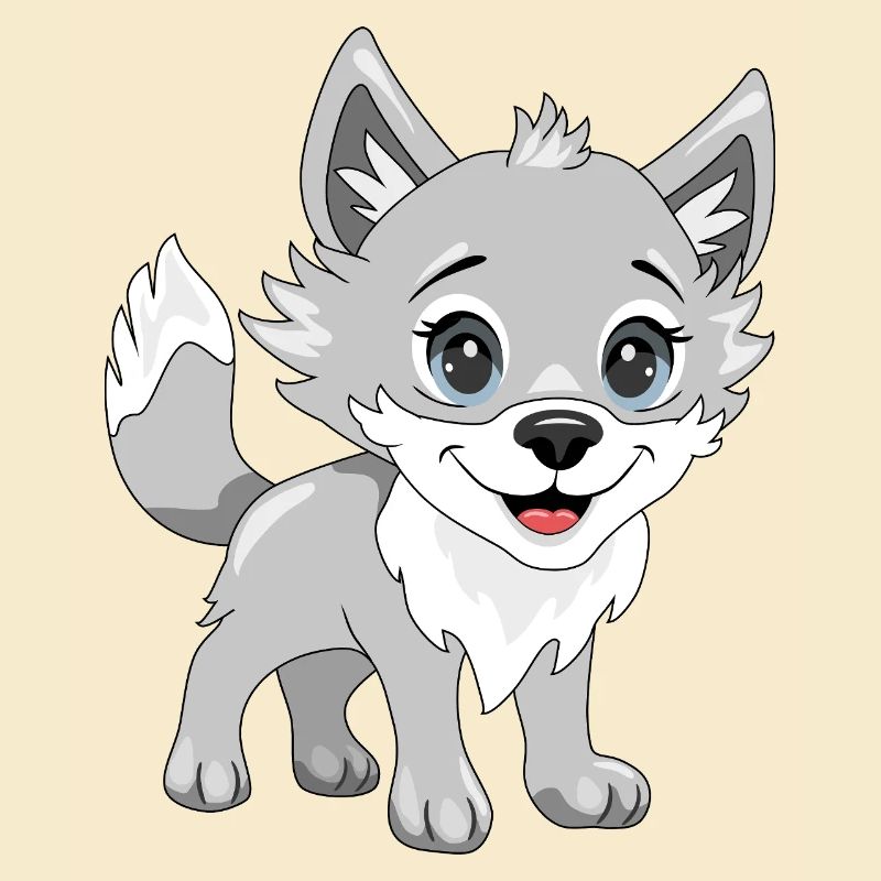 Mignon bébé loup souriant
