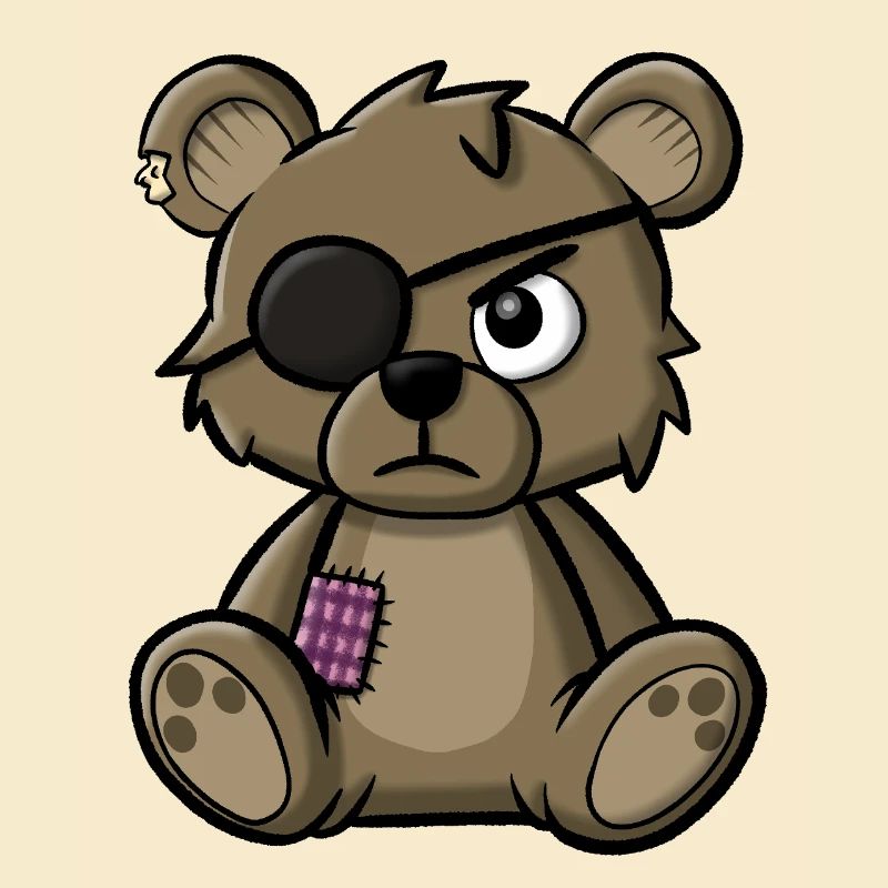 Ours en peluche avec cache-œil