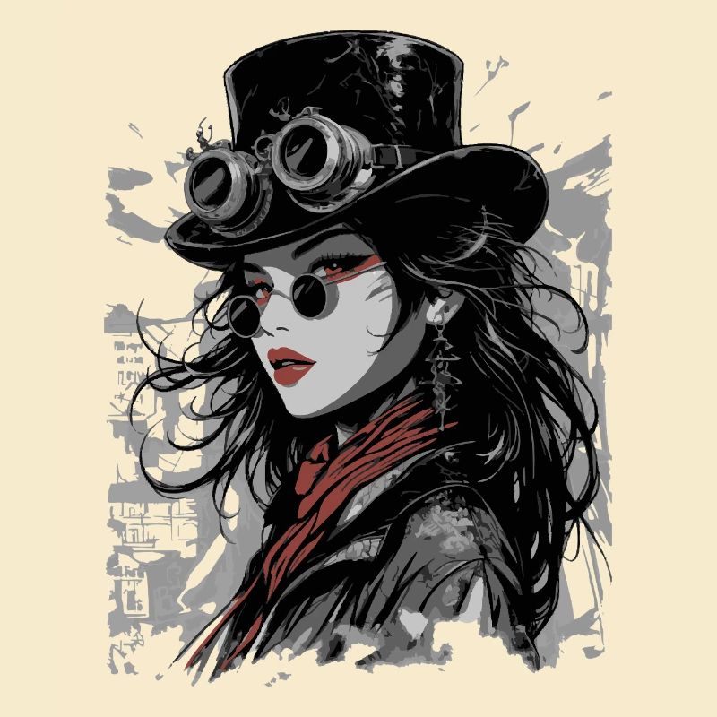 Steampunk Diva mit Goggles
