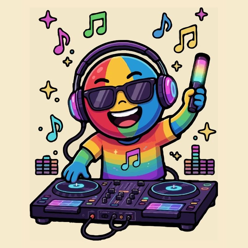 Rainbow DJ emoticon