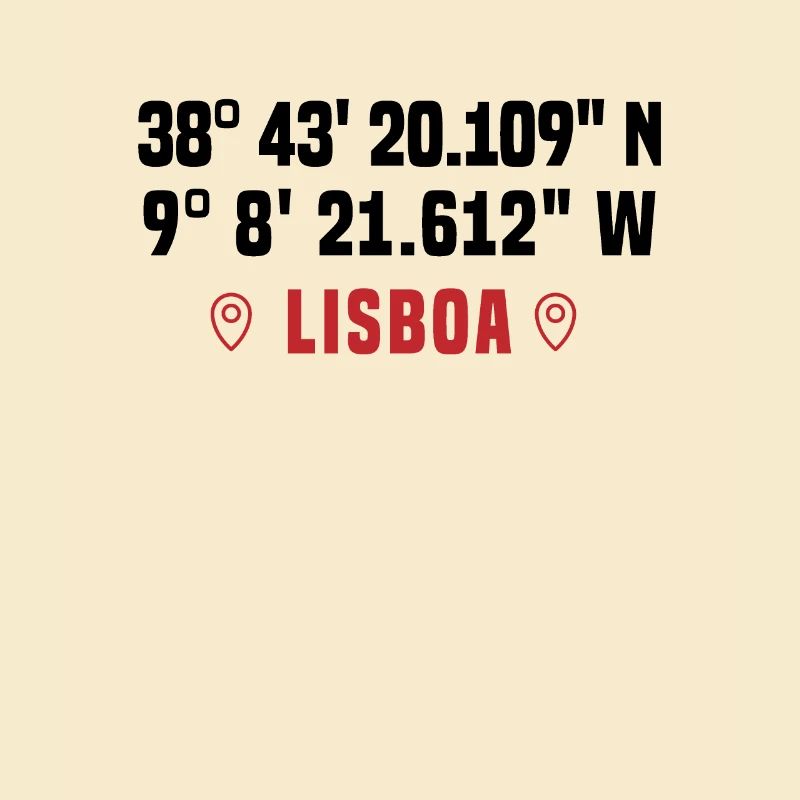 Lisboa Municipal Stamp - Lisbon Coordinates