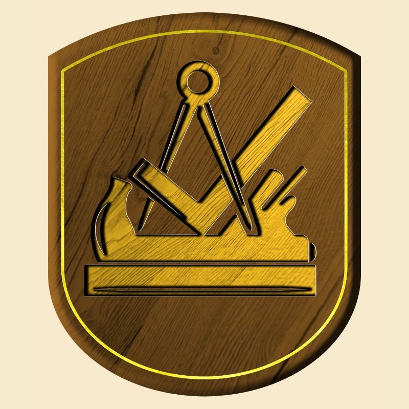 Guilde signe charpentier charpentier emblème bois 3D