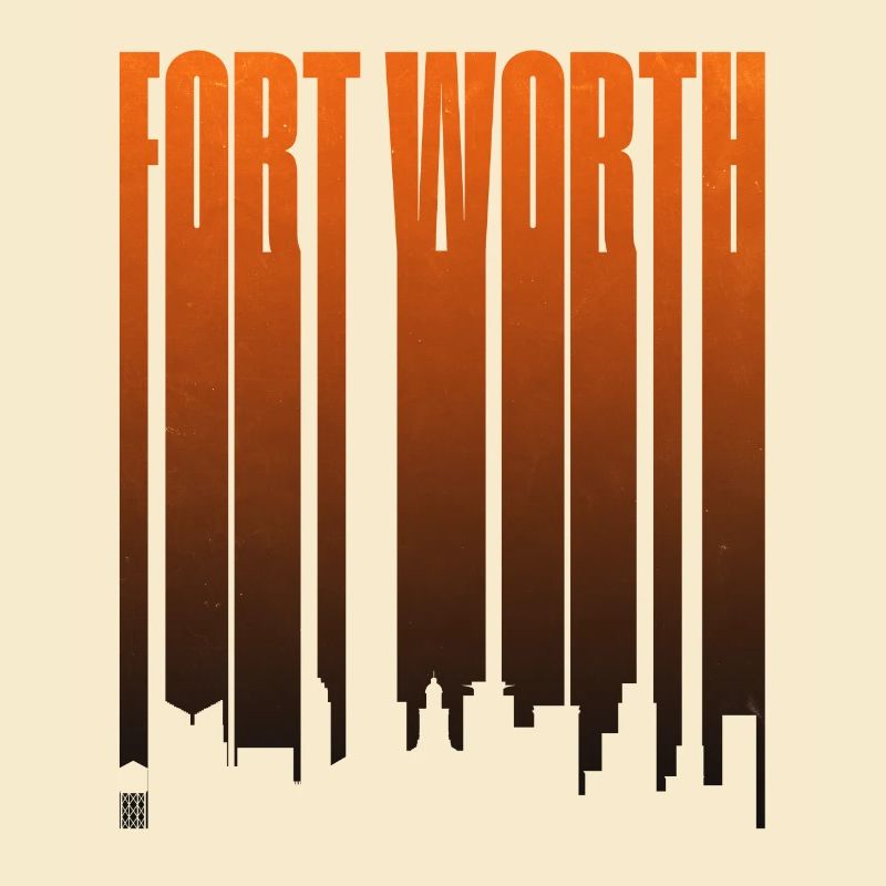 Fort Worth Skyline Neon Gradients
