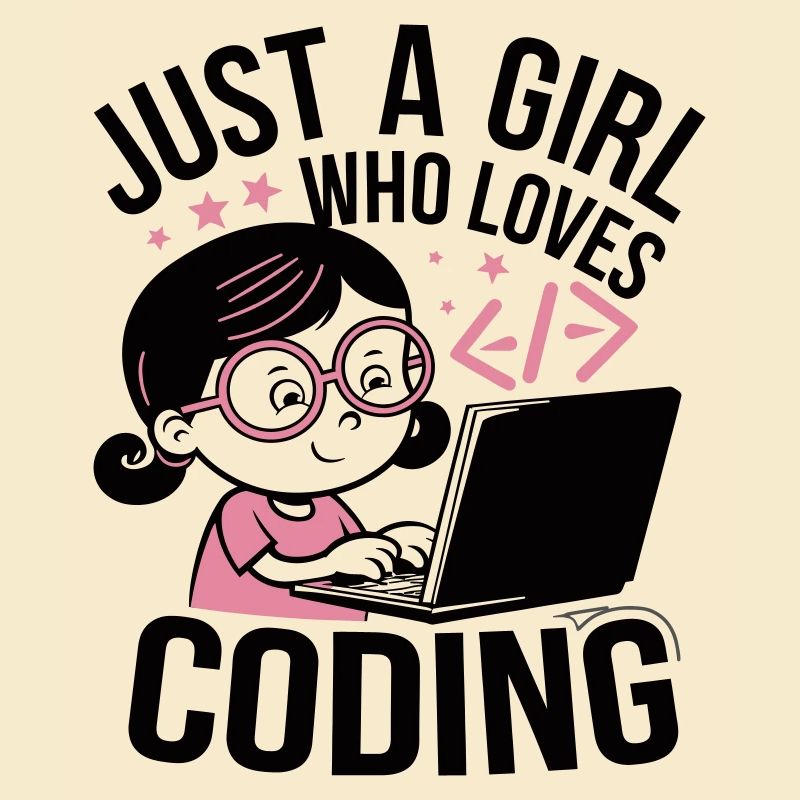 Nur ein Mädchen, das das Programmieren liebt