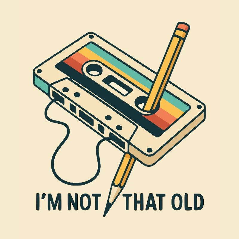 Cassette rétro avec crayon