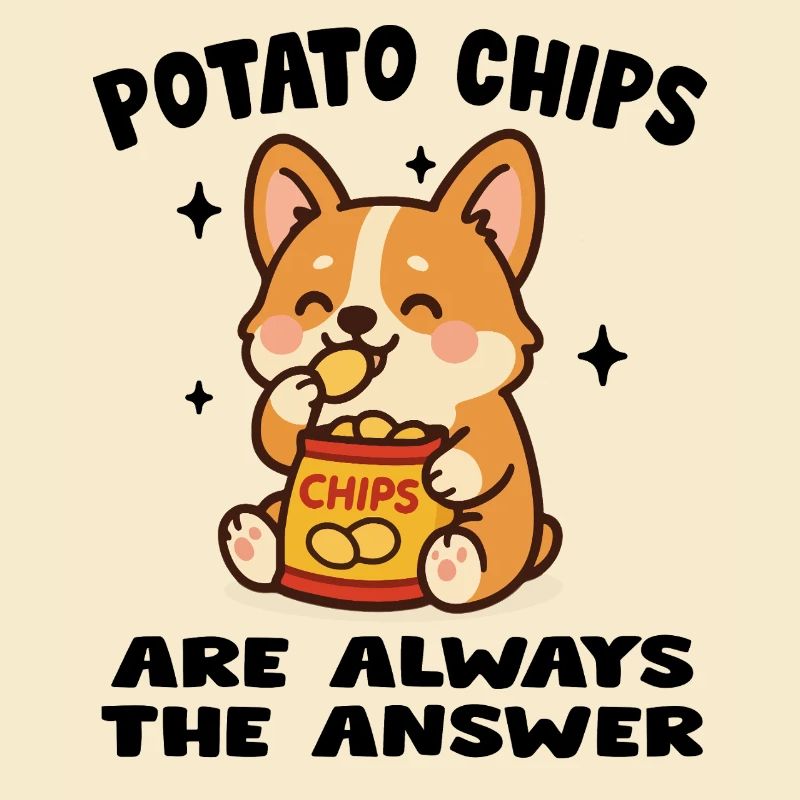 Chiot Cute Mangeur de Chips