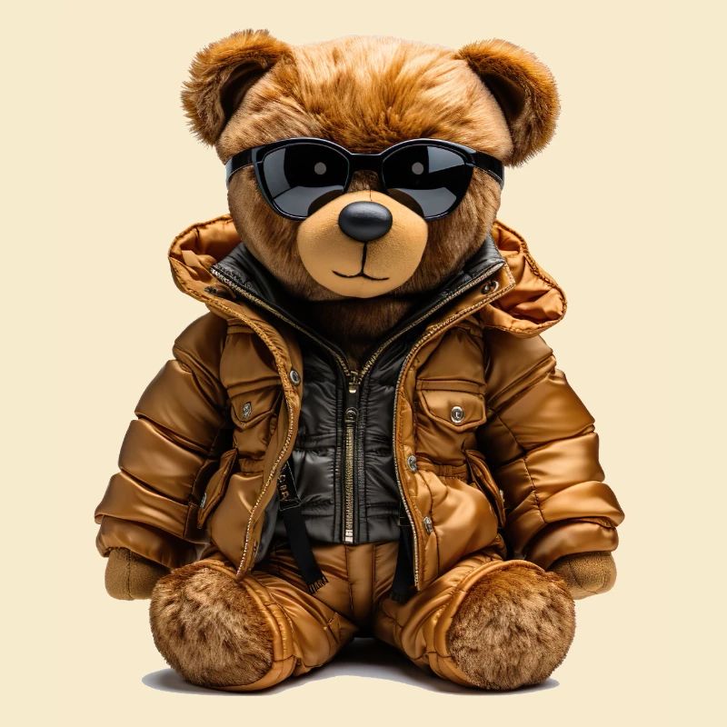 Cool bear in a parka