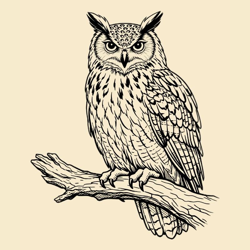Eule auf Ast