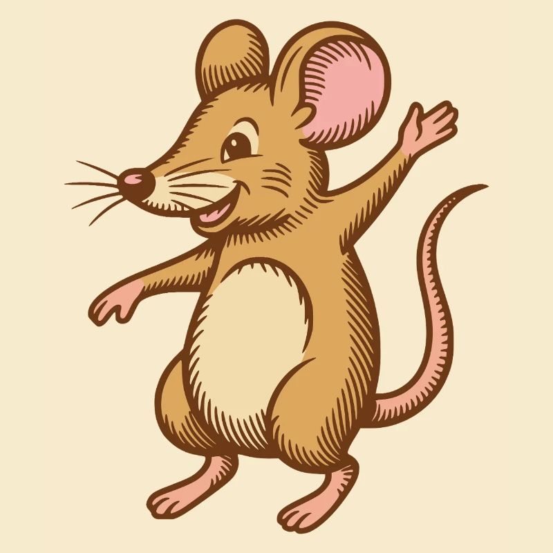 Souris mignonne qui danse saute heureuse drôle heureuse