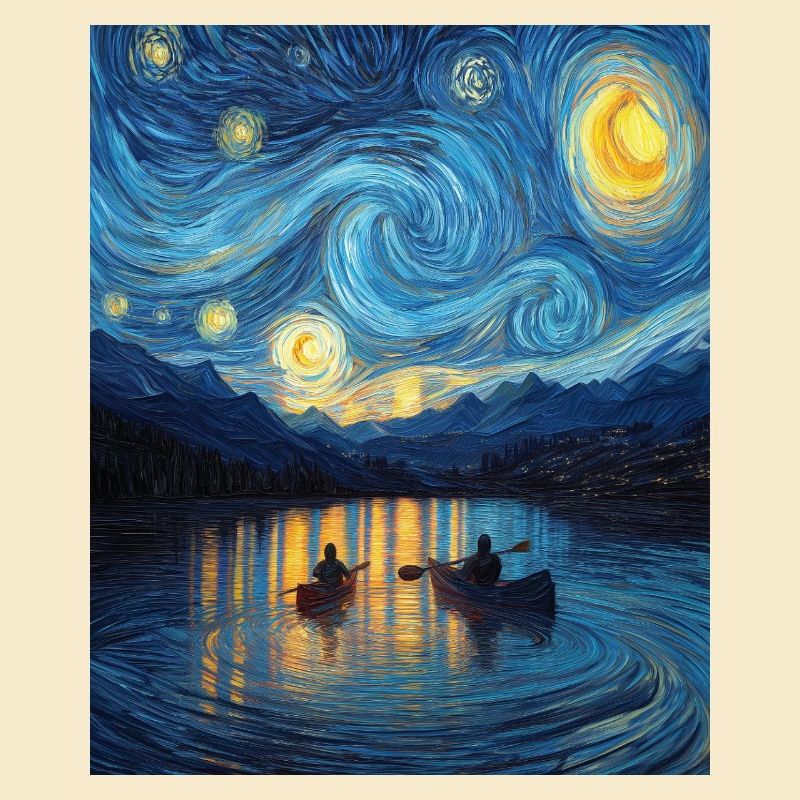 Kajak Van Gogh Starry Night