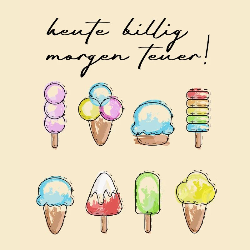 Farbige Eiskunst Eiscreme Motive