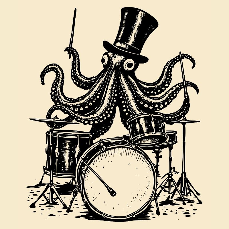 Octopus Playing the Drums