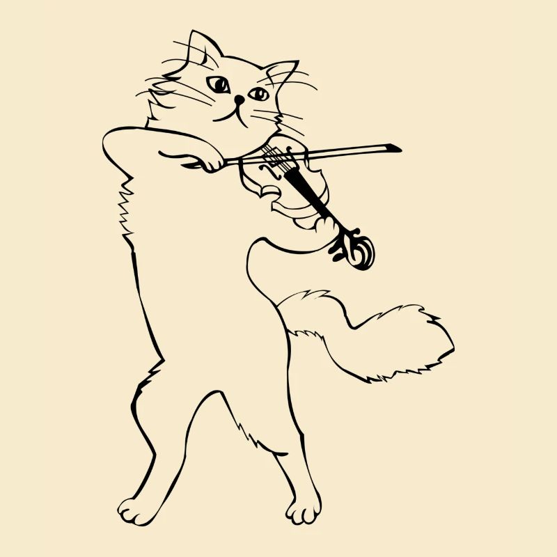 Katze mit Violine