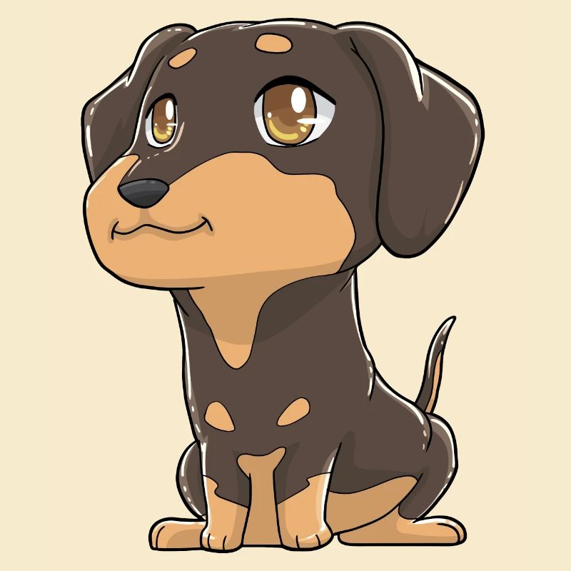 Teckel mignon Kawaii