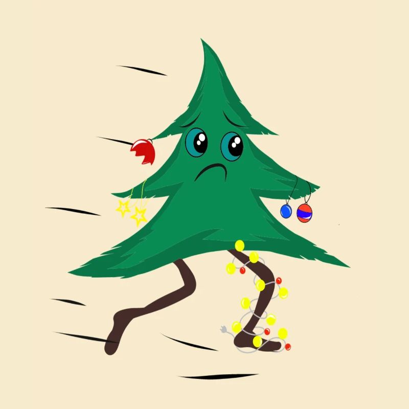 Arbre de Noël en cours d'exécution