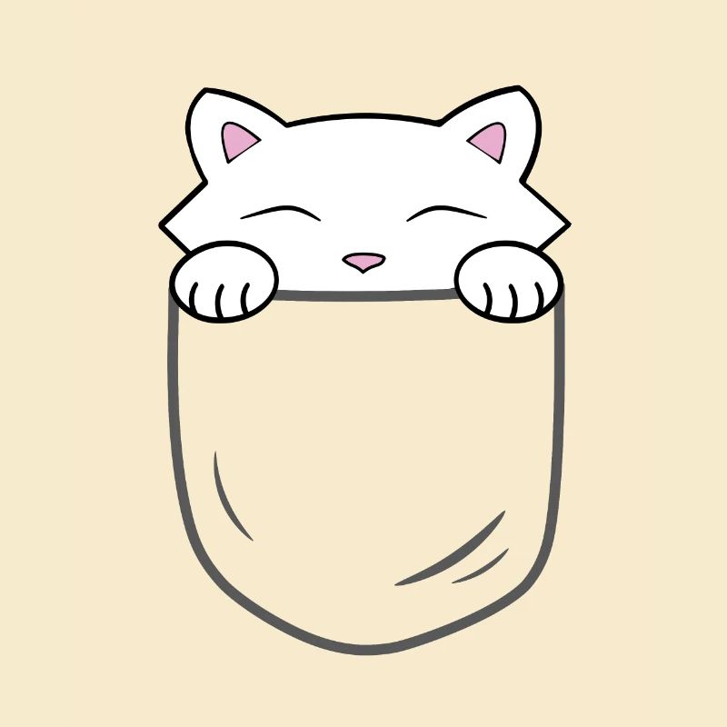 Chat mignon assis dans une poche