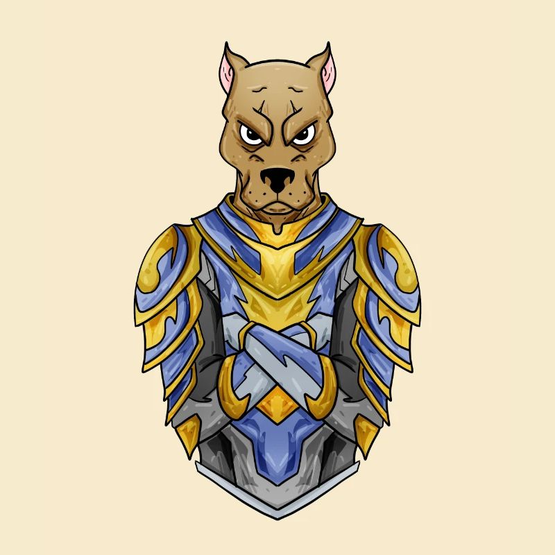 Knight Dog in Medieval Armor