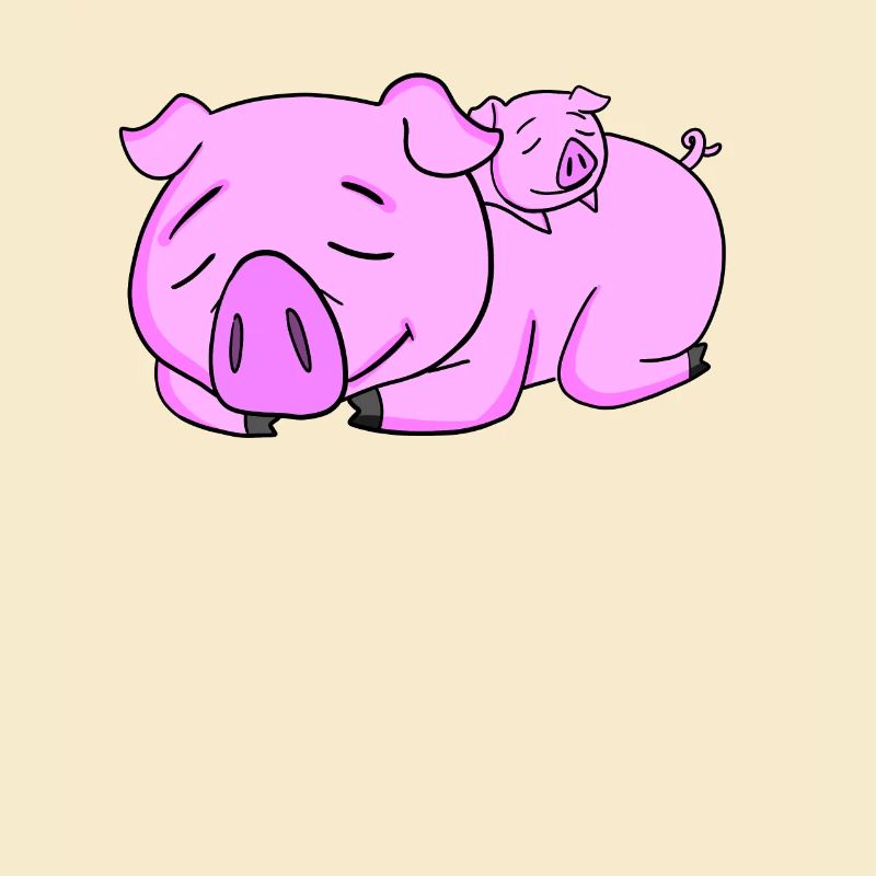 Cochon avec bébé cochon