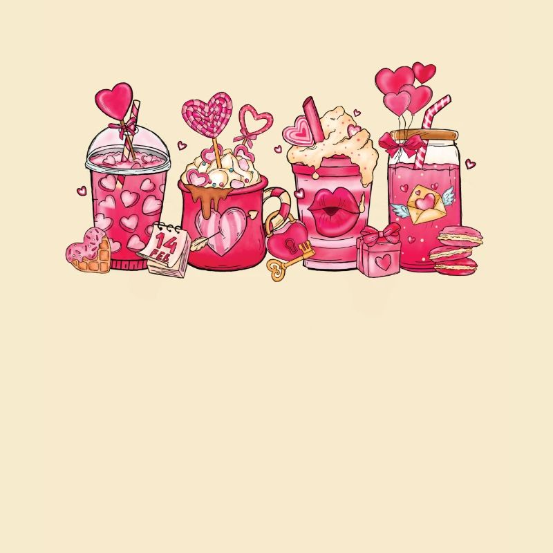 Tasse de chocolat chaud de la Saint-Valentin Moka